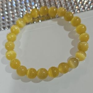 Nordstrom Yellow Cat’s Eye Beaded‎ Stretch Bracelet Jewelry NWOT